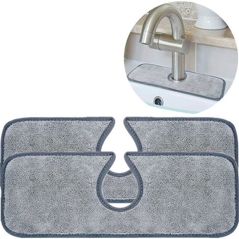 2 Stück Absorbierende Hahnmatten Für Die Küche, Spritzschutz Für Spüle Und Wasserhahn, Umschließende Absorptionsmatte Für Den Wasserhahn, Trocknungspads Zum Geschirrspülen