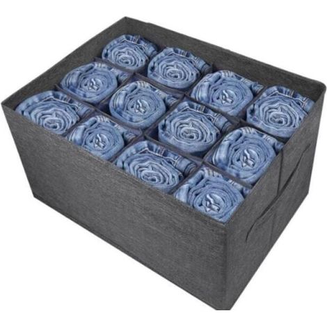 (1 Stk.) Kleiderschrank-organisator Grau, 12-fach Kleiderorganizer Für Kleidung, Jeans, Hosen, Pullover, Handtücher, T-shirts, Schrankaufbewahrung, Einbauschrank-organisator