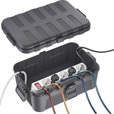 Großer Wasserdichter Verteilerkasten Für Den Außenbereich, Ip54, 34,5x24x12 Cm, Wasserdichtes Gehäuse Für Den Garten, Schutz Von Verlängerungskabeln, Mehrfachsteckdosen Und Außensteckdosen - Grau