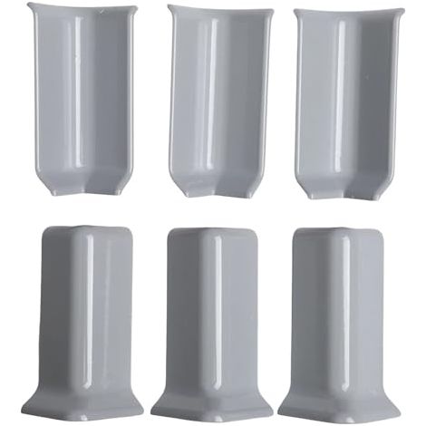 6er-set Eckblöcke Für Sockelleisten Für Eine Schnelle Installation Auf 8 Cm Hohen Sockelleisten (m Grau)
