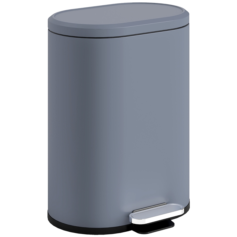 Treteimer 30 L Mit Soft-close-deckel, Metallpedal, Küchen-mülleimer, Grau, 36,5×31×61 Cm