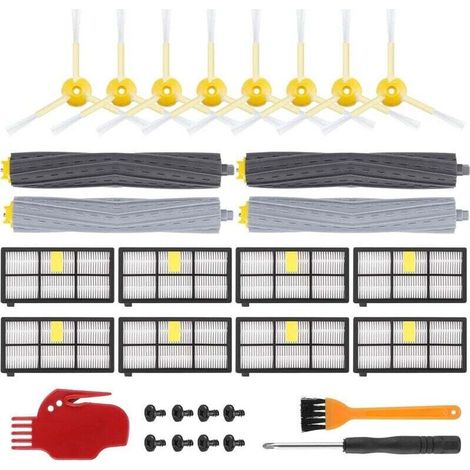 2 Sätze Gummibürsten, 8 Filter Und 8 Seitenbürsten – Ersatzteil-set Für Staubsauger