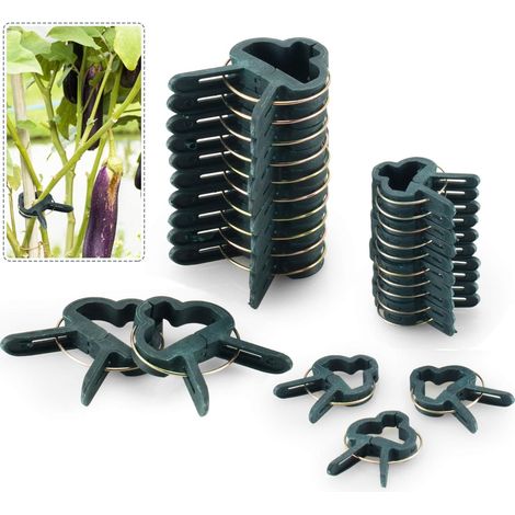40 Stück Verstellbare Pflanzenhalter-klammern Für Gartenpflanzstäbe, Rankhilfen Und Befestigung Im Garten, Für Weinreben, Gemüse Und Tomaten (große Klammern Und Kleine Klammern)