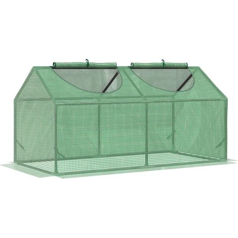 Gewächshaus Aus Polyethylen Mit Fenster, Ideal Für Tomaten Und Pflanzen. Kalthaus 120 X 60 X 60 Cm, Grün.