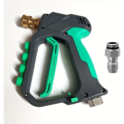 Hochdruck-wasserstrahlpistole 4000 Psi – Verwicklungsfreie Düse, Kraftsparend, Schnellanschluss 1/4, Keramisches Ventil, Verdickter Kupferkörper, Inklusive Halterung