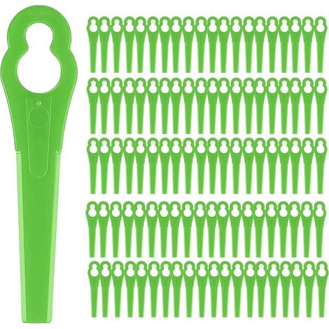 Lot 100 Kunststoff-rasenmähermesser – Grün – Ersatz – Garten / Rasen – Rasenkantenschneider