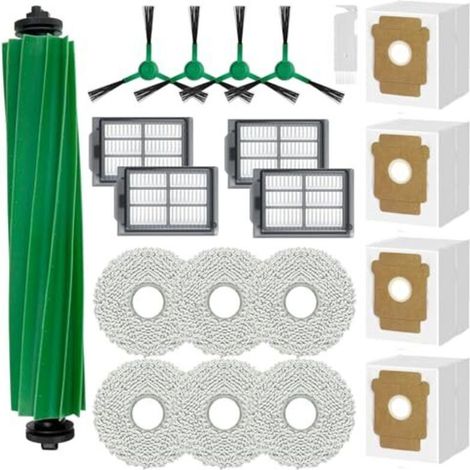 Zubehör Für Irobot Roomba Plus 505 Combo/plus 405 Combo, Ersatzteil-kit Bestehend Aus: 1 Hauptbürste, 4 Staubbeuteln, 6 Tüchern, 4 Hepa-filtern, 4 Seitenbürsten
