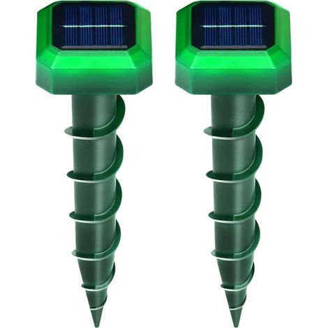 Lot 2 Ultraschall-maulwurfsschreck – Solarbetrieb – Leise – Für Rasen, Garten – Rund