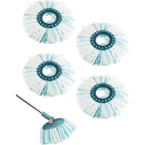 4er-pack Ersatzbürstenköpfe Kompatibel Mit Leifheit Clean Twist Disc Mop Aus Langlebigem, Hochabsorbierendem Mikrofaser Für Die Reinigung Aller Bodenarten