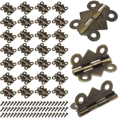 50 Stück Kleine Mini-scharniere, 25x20 Mm Schmetterlings-klapp-scharniere, Mini-scharniere In Antik-bronze Für Möbel, Haus, Schrank, Türbeschläge