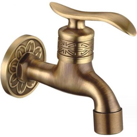 Manche Longue Robinet De Laiton Antique Robinet Froid Robinet De Salle De Bain Vadrouille Piscine Machine À Laver Jardin Décoration Jardin Robinet De Tuyau De Jardin
