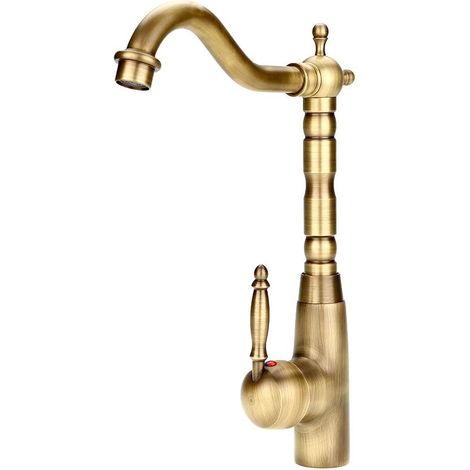 S-giant Wasserhahn-mischer Für Kaltes Und Warmes Wasser, Antiker Retro-stil Aus Massivem Messing, Einloch-einhebel-armatur Für Waschbecken In Küche Und Badezimmer