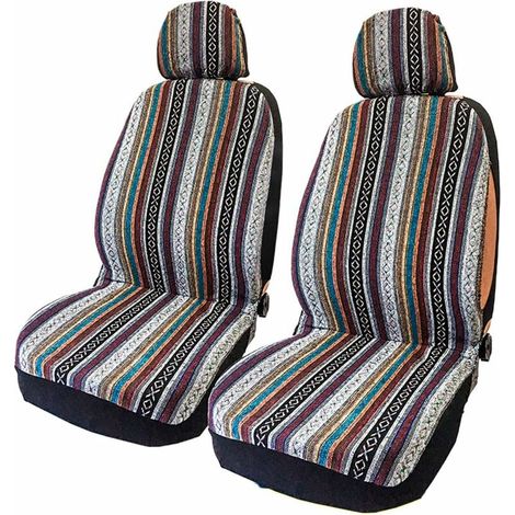 4-teiliges Auto-sitzschutz-set, Universelle Vordersitzabdeckung, Vordere Sitzkissenbezug, Bunt, Abriebfest, Baja Sitzhussen