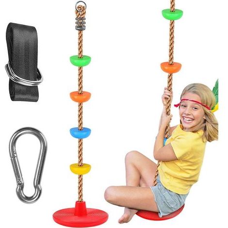 Seilkletterbaum-schaukel Mit Plattformen Und Scheibenschaukeln, Outdoor-schaukelzubehör Für Spielplätze Mit 1,5-m-gurt Und Druckknopf-haken