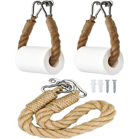 2 Stück Toilettenpapierhalter, Toilettenpapierrollenhalter, Handtuchhalter Aus Hanfseil, Rollenhalter, Handtuchhalter Für Badezimmer, Küche