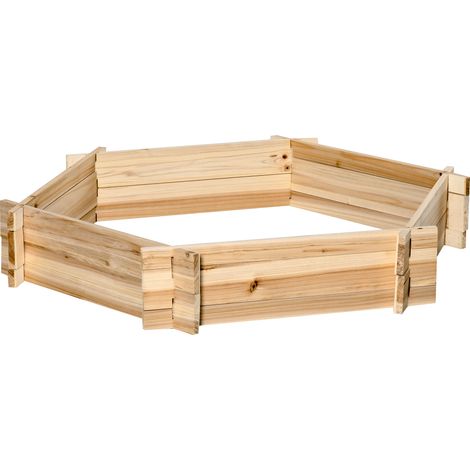 Hochbeet Aus Holz, Sechseckig Mit Rahmen, 100 X 92 X 16 Cm