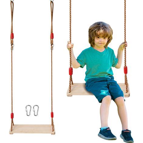 Kinder-schaukel Trapèze, Holz-außenschaukel, Wippschaukel Für Kinder Mit Verstellbarem Seil, Geeignet Für Kinder Und Erwachsene Bis 150 Kg