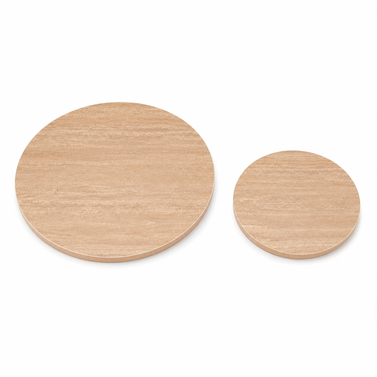 Runde Tischplatte In Travertin-optik, Ø70 & Ø50 Cm, Mdf, 1,8 Cm Stark, Gewindeeinsätze