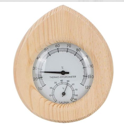 Zubehör Für Sauna, Holz-thermo-hygrometer Für Trockene Hammam, Massive Holz-anzeigetafel In Tropfenform