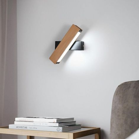 Wandlampe Aus Holz, Led-beleuchtung, Drehbar, Für Wohnräume
