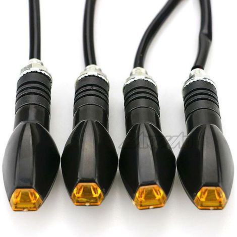 4 Stück Universeller Motorrad-led-blinker-set, Lange Und Kurze Blinker, Amber Farbe, Zubehör