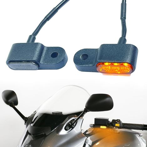 2 Stück Motorrad-led-blinker, 3 Led Universal Dc 12v, E24 Zugelassener Mini-led-blinker Aus Aluminiumdruckguss, Wasserdicht Ip65