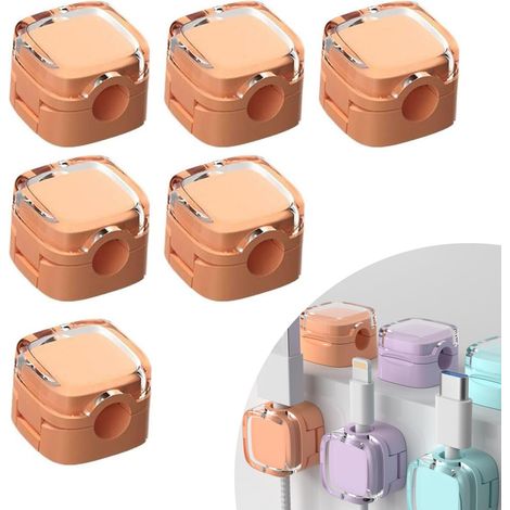 Magnetische Kabelhalter 6 Stück Magnetische Kabelclips Für Schreibtisch, Nachttisch, Ladekabel, Hdmi, Usb, Audiokabel (orange)