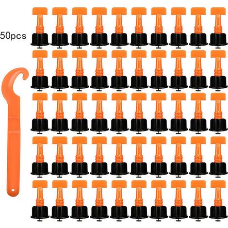 Kachelflucht-system Kit Mit 50 Kachel-ausrichtungskeilen, Wiederverwendbares Werkzeug Für Die Fliesenverlegung, Orange