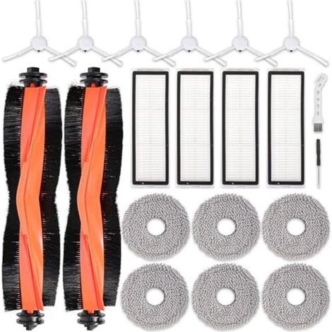 20-teiliges Zubehör-kit Für Xiaomi-staubsauger X20+ Und X10+. Enthält: 2 Hauptbürsten, 4 Filter, 6 Wischmops, 6 Seitenbürsten, 1 Schraubendreher Und 1 Reinigungsbürste