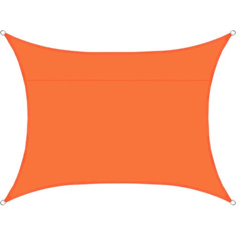 Rechteckiger, Wasserdichter Sonnenschutz-schattenstoff, 98 % Uv-schutz, Für Außenbereich, Hof, Terrasse, Garten, Parkplatz (farbe Orange, 2 X 1,8 M)