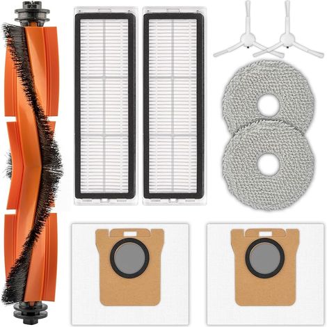 (9 Teile) X20+ Ersatzteile Für Xiaomi Saugroboter X20 Plus, 1s, S20 Plus, S20+, X10+, X20 Pro, 1 Hauptbürste, 2 Seitenbürsten, 2 Staubbeutel, 2 Hepa-filter, 2 Wischmopps