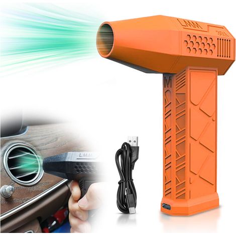 Elektrischer Handhaartrockner, Kabellos, 130.000 U/min, Druckluftentstauber Für Auto, Computer, Hausreinigung, Reduzierung Von Industriestaub, Integrierter Akku (or