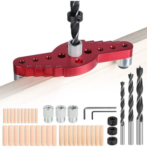 Vertikales Bohrloch-muster, 6/8/10 Mm Holzbohrungs-locator, Selbstzentrierende Dübel-kit, Gerader Bohr-führer Für Zentrierbohrung Und Abstands-markierung