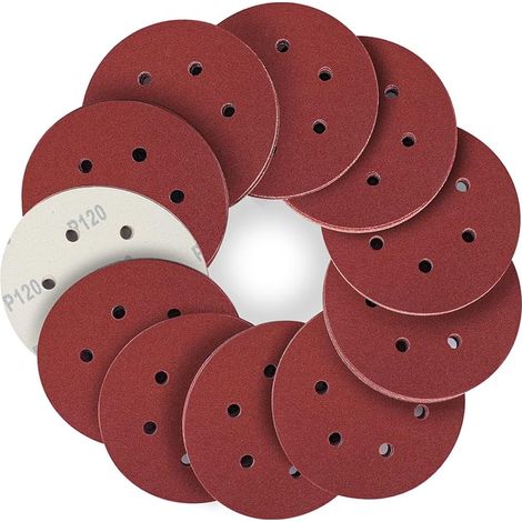 150 Mm Schleifscheibe, 6-loch-schleifpapier, 50 Stück, 6 Zoll Körnung 120, Klettscheiben Zum Schleifen/polieren/entrosten