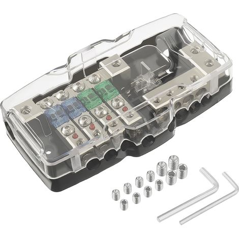 Auto Audio Stereo Sicherungsblock 4-wege Sicherungskasten Mini Anl Sicherungsverteilung Mit Rotem Instruktionslicht