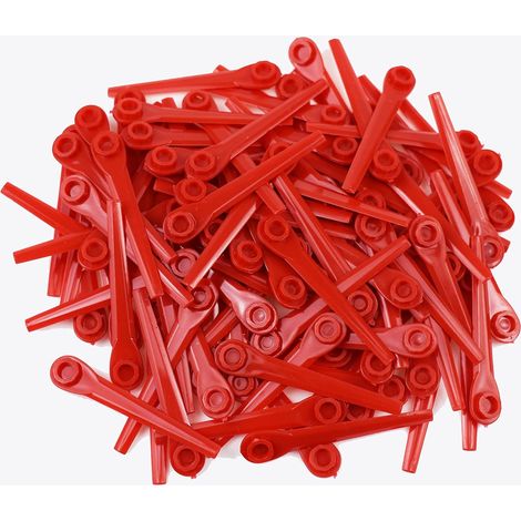 Lot 100 Kunststoffklingen – Gardena – 70 Mm – Rot – Ersatz Für Rasentrimmer