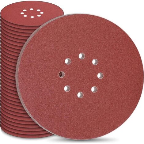 225 Mm Schleifscheiben, 225mm 8-loch Schleifpapier, 50 Stück, Körnung P40/60/80/120/240, Klett-schleifscheiben Für Langhalsschleifer, Gipskarton-schleifer