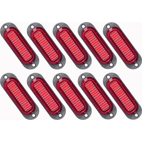 10x Led Seitenmarkierungsleuchten 12/24v Led-anhänger-standlichter, Seitliche Warnleuchten Für Lkw, Wohnmobil Und Wohnwagen (rot)