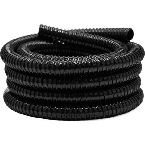 Wiltec Absaugschlauch Schwarz – 5 M / Ø 25 Mm (1") / 180 G/m – Mit Verstärkungsspirale