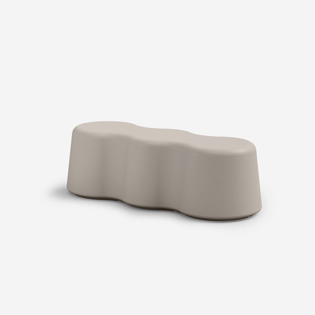 Gartenbank 3-sitzer Aus Polyethylen, Modernes Design Peanuts - Beige