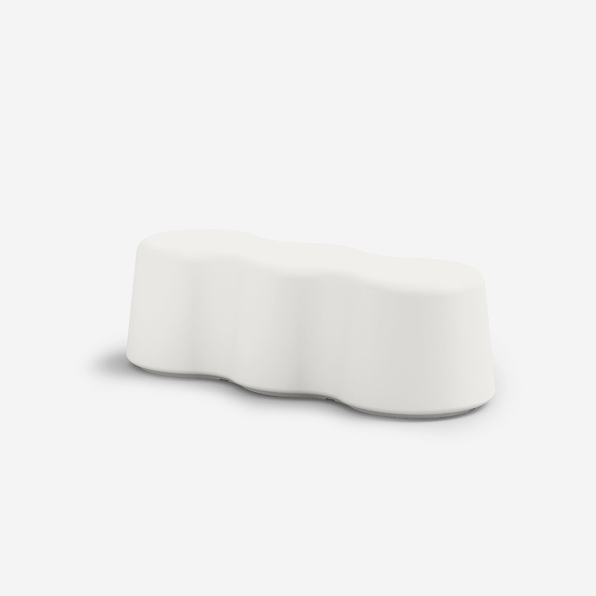 Gartenbank 3-sitzer Aus Polyethylen, Modernes Design Peanuts - Weiß