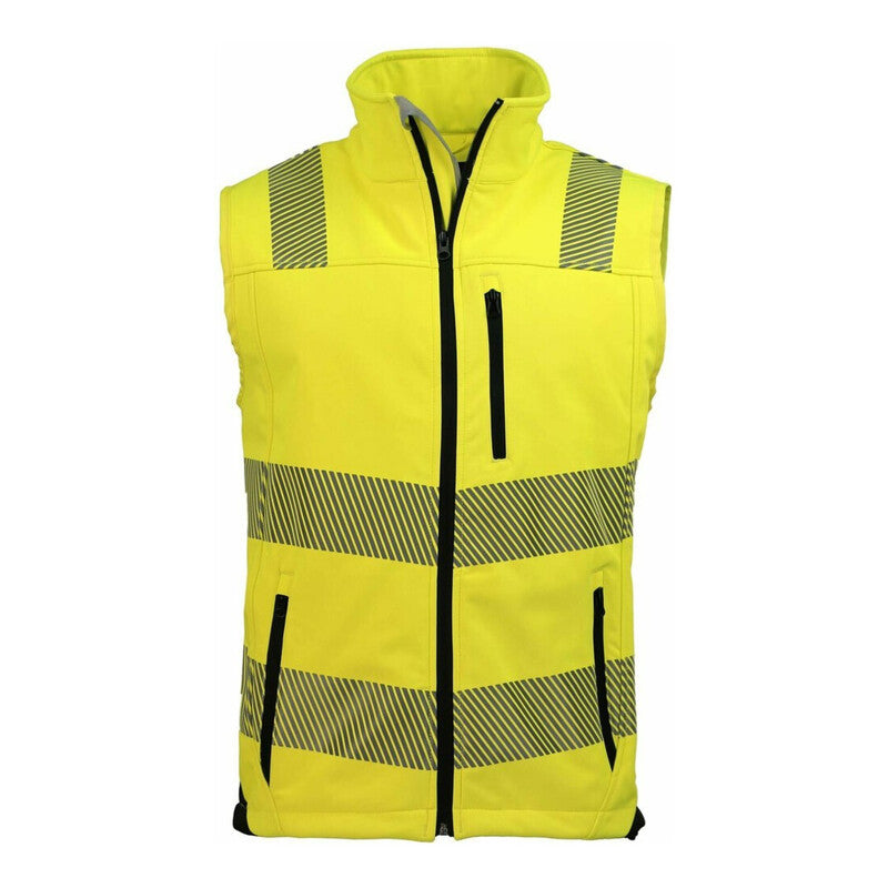 [neuwertig] B-ware Asatex Warnweste Sicherheitsweste Trendline Softshell Gr. 3xl Gelb Schwarz Mit