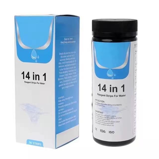 14-in-1 Wasserteststreifen, Härte, Säuregehalt, Ph-test, 50 Streifen