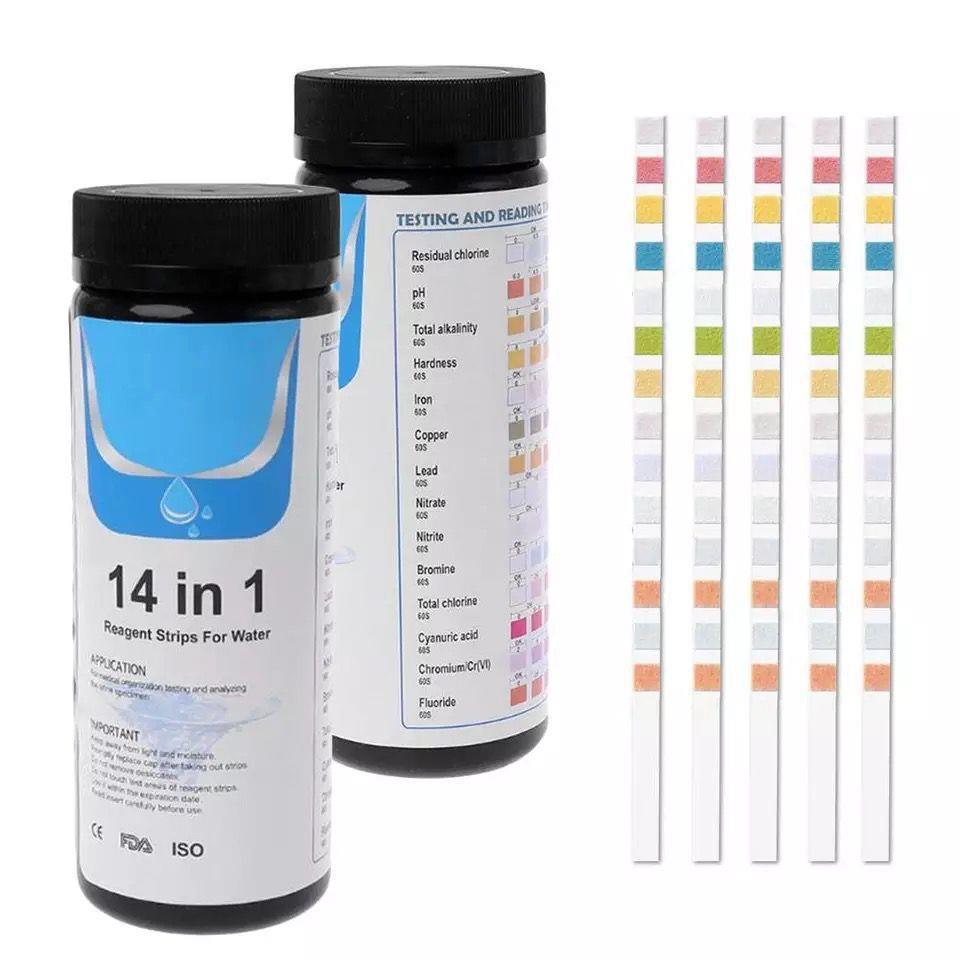 14-in-1 Pool-teststreifen, 50er-packung, Freies Chlor, Ph-wert, Alkalität, Trinkwasser, Quellwasser, Teichwasser