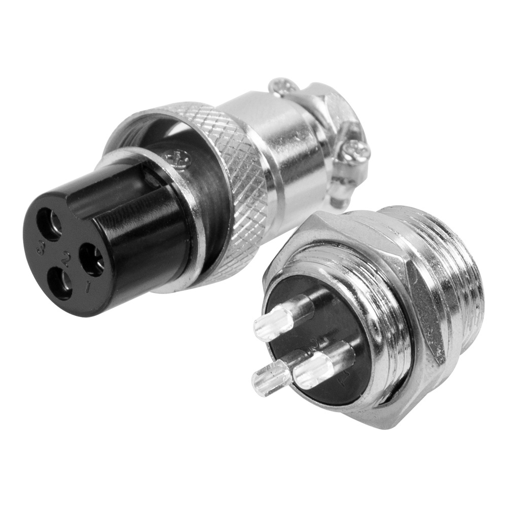 Gx16 3-poliger Luftfahrtstecker (männlich/weiblich), Stecker Und Buchse, Runde Befestigungsmutter, Kabelanschluss