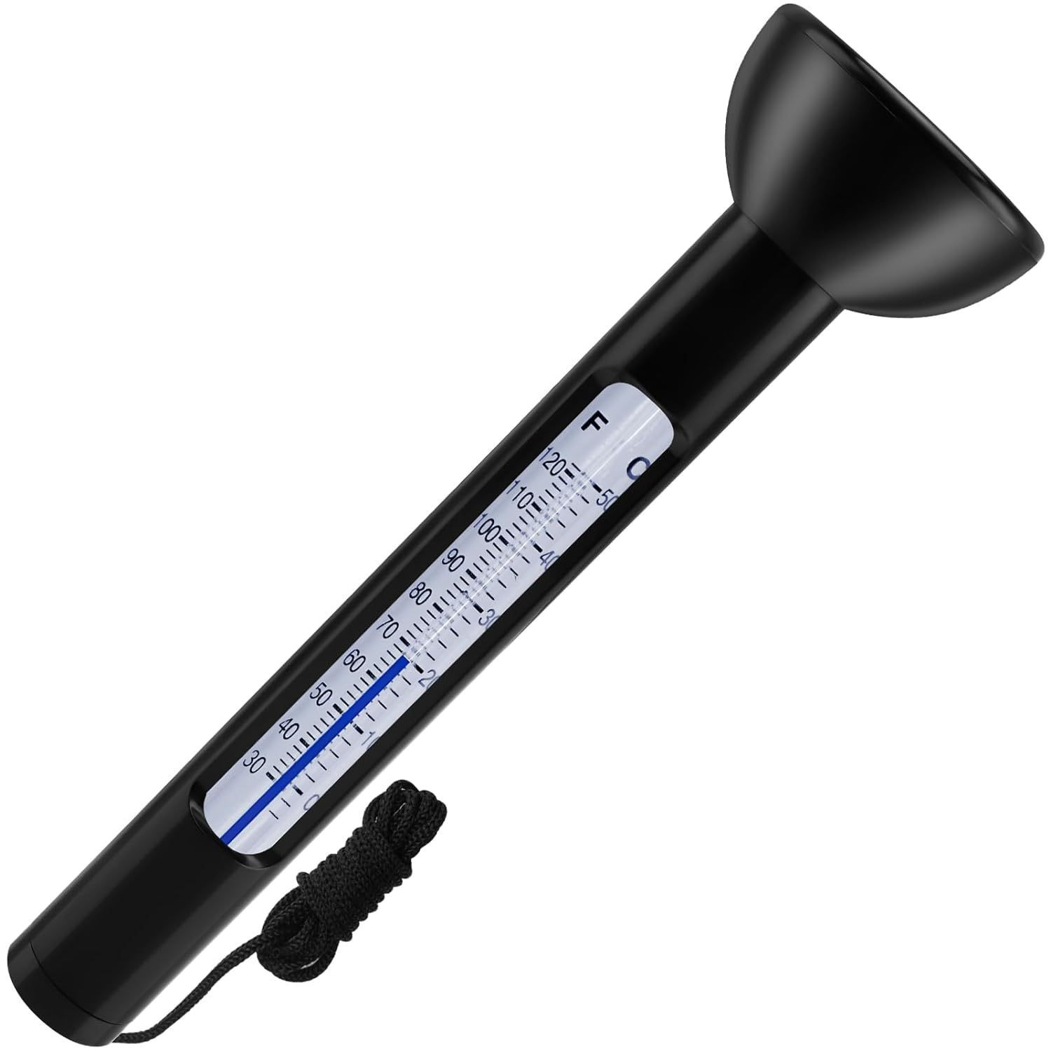 Schwimmbad-/whirlpoolthermometer, Schwarz, Schwimmendes Poolthermometer