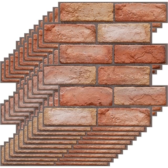 10-teiliges 3d-ziegelstein-wandtapeten-set, 30 X 30 Cm Steinwandaufkleber, Selbstklebende Pvc-wandfliesen, 3d-wandpaneele, Dekorative Wandverkleidung