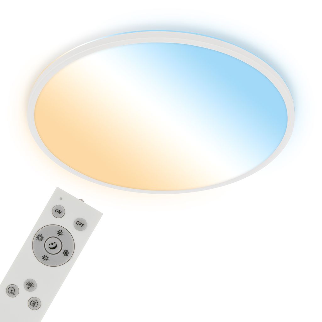 Briloner Led Panel Cct Backlight Ø58x4,5 Cm 45w 6000lm 2700k-6500k Warmweiß-tageslichtweiß Dimmbar Weiß - Deckenlampe Wohnzimmer Küche