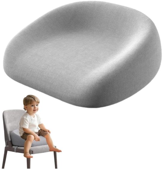 Kindersitzerhöhung – Sitzerhöhung – 8 Cm – Abnehmbares Quadratisches Sitzkissen – Rutschfestes Design – Verstellbarer Sicherheitsgurt – Hochstuhlkissen – Kindersitzkissen