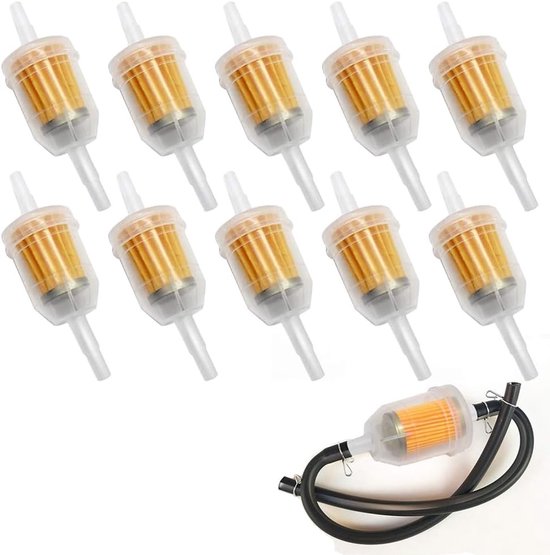 Kraftstofffilter – 10 Stück – Benzinfilter – Inline-kraftstofffilter Mit 6,5-mm- Und 8-mm-schlauchanschluss – Universeller Inline-kraftstofffilter – Waschbar – Kraftstofffilter – Roller – Motorrad
